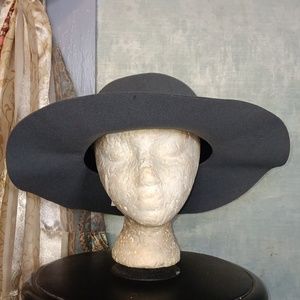 Chatties Gray Wide Brim Felt Flop Winter Hats